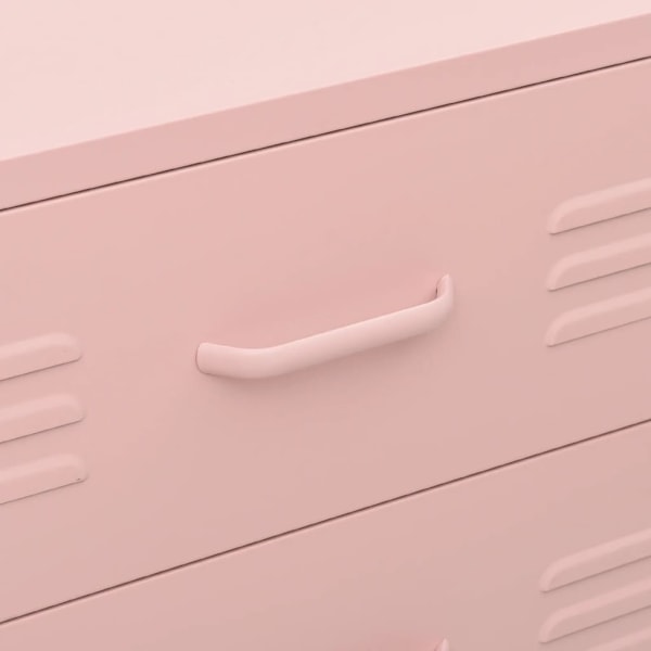vidaXL Byrå rosa 80x35x101,5 cm stål Rosa