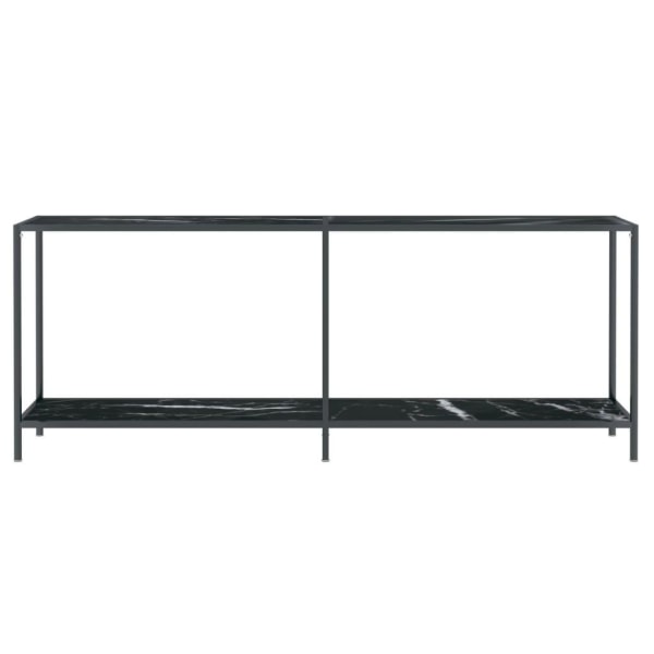 vidaXL Konsolbord svart 200x35x75,5 cm härdat glas Svart