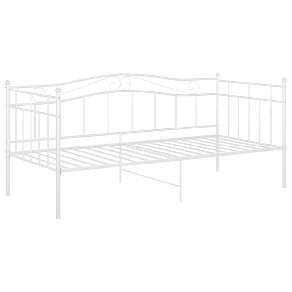 vidaXL Sängram bäddsoffa vit metall 90x200 cm Vit