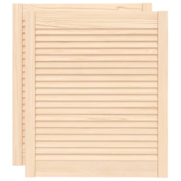 vidaXL Skåpluckor lamelldesign 2 st 69x59,4 cm massiv furu Brun