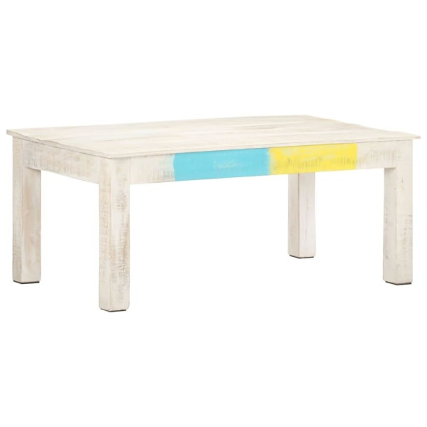 vidaXL Soffbord vit 110x60x45 cm massivt mangoträ Vit