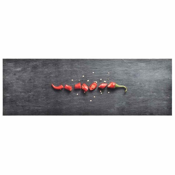 vidaXL Köksmatta maskintvättbar peppar 60x180 cm Svart