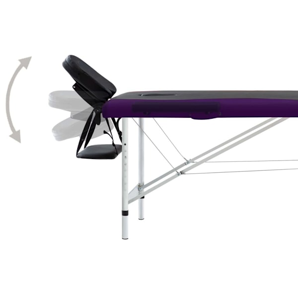 vidaXL Hopfällbar massagebänk 2 sektioner aluminium svart och li Svart