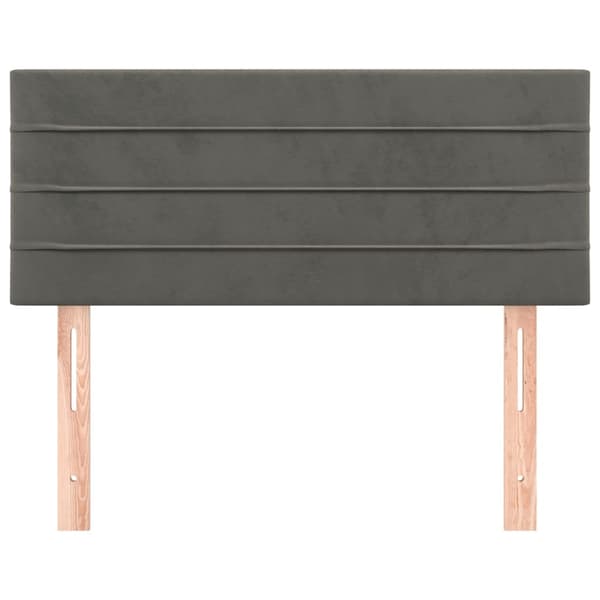 vidaXL Sänggavel mörkgrå 100x5x78/88 cm sammet Grå