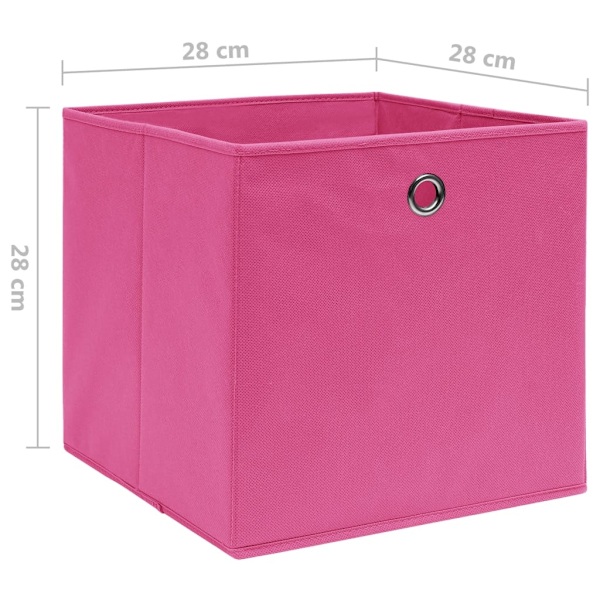 vidaXL Förvaringslådor 10 st non-woven tyg 28x28x28 cm rosa Rosa