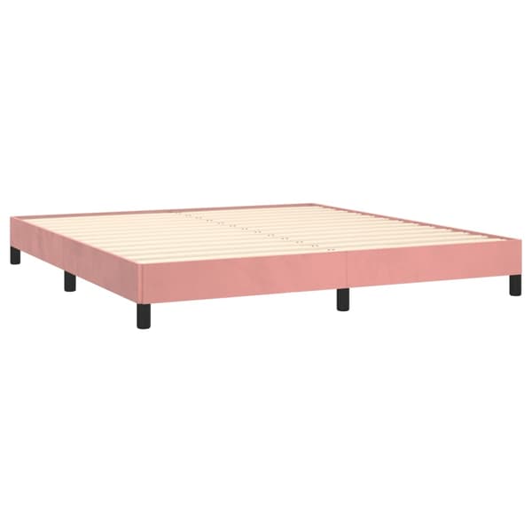 vidaXL Sängram rosa 160x200 cm sammet Rosa
