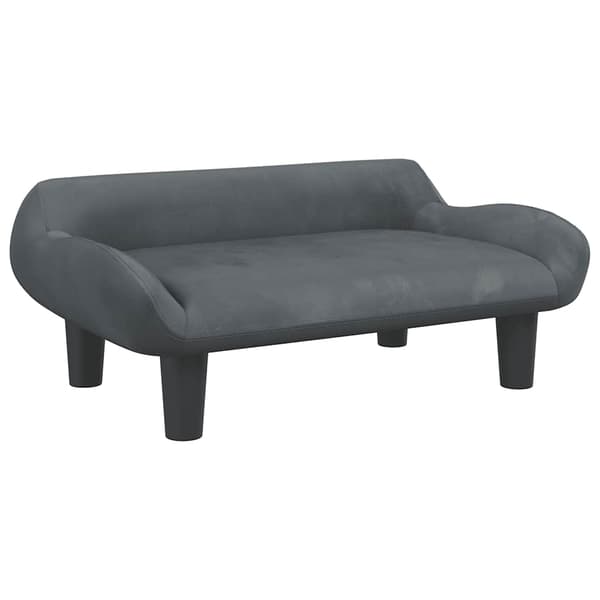 vidaXL Hundbädd mörkgrå 70x40x24 cm sammet Grå