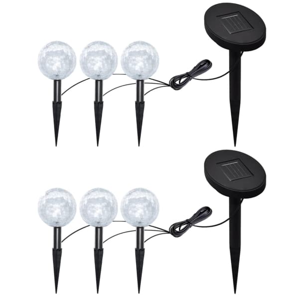vidaXL Utomhuslampor 6 st LED med spett och solpaneler Vit