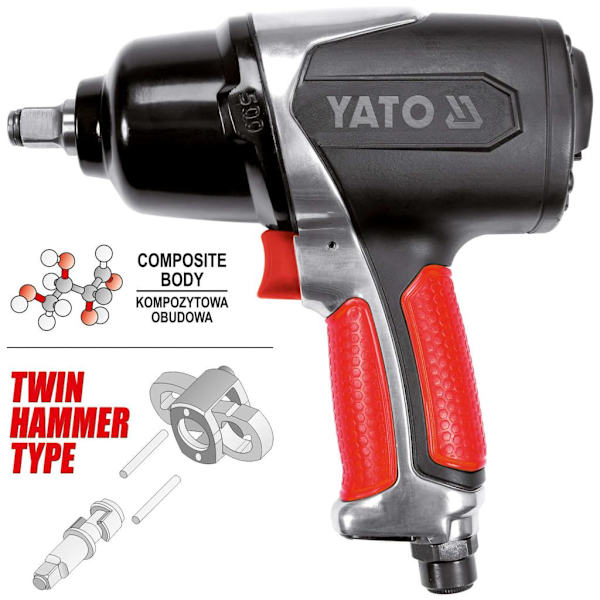 YATO Tryckluftsdriven mutterdragare 1/2" 680Nm