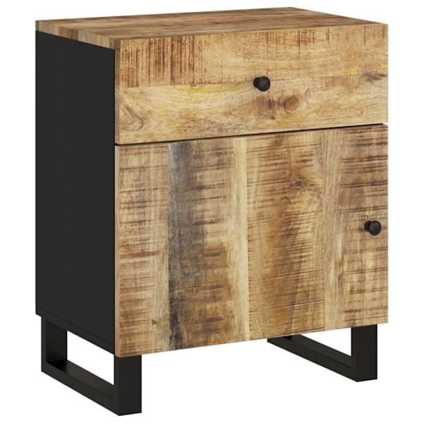vidaXL Sängbord 50x33x60 cm massivt mangoträ och konstruerat trä Brun