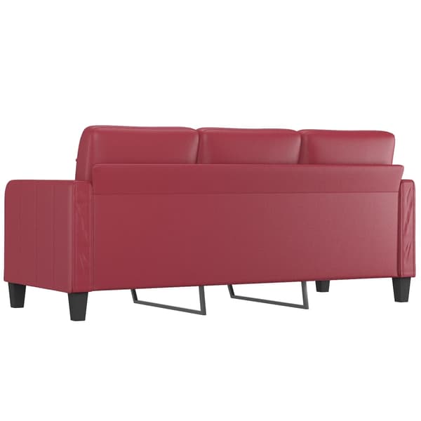 vidaXL 3-sitssoffa vinröd 180 cm konstläder Röd