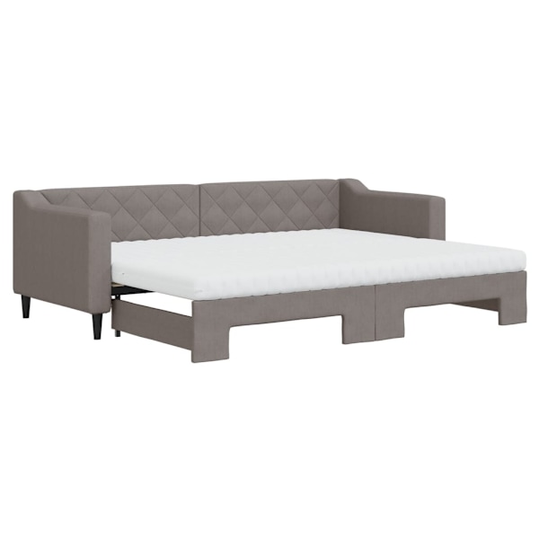 vidaXL Dagbädd med madrasser utdragbar taupe 80x200 cm tyg Taupe