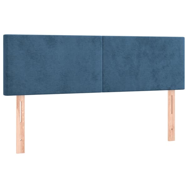 vidaXL Ramsäng med madrass mörkblå 140x200 cm sammet Blå