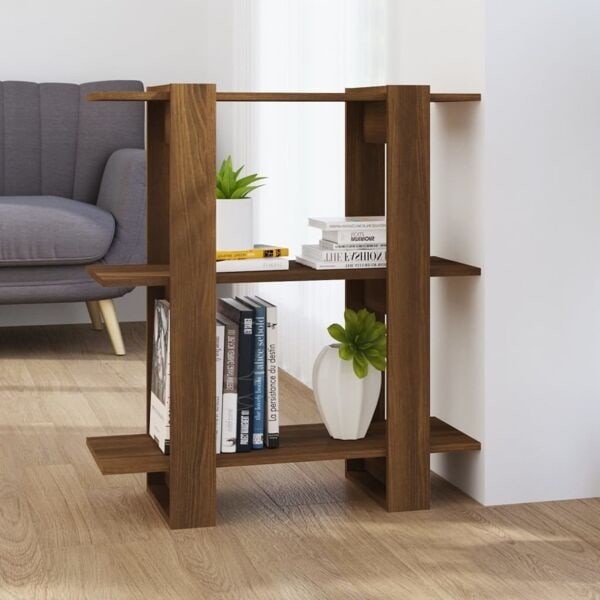 vidaXL Bokhylla/Rumsavdelare brun ek 80x30x87 cm Brun