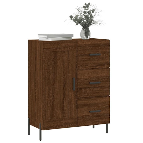 vidaXL Skänk brun ek 69,5x34x90 cm konstruerat trä Brun
