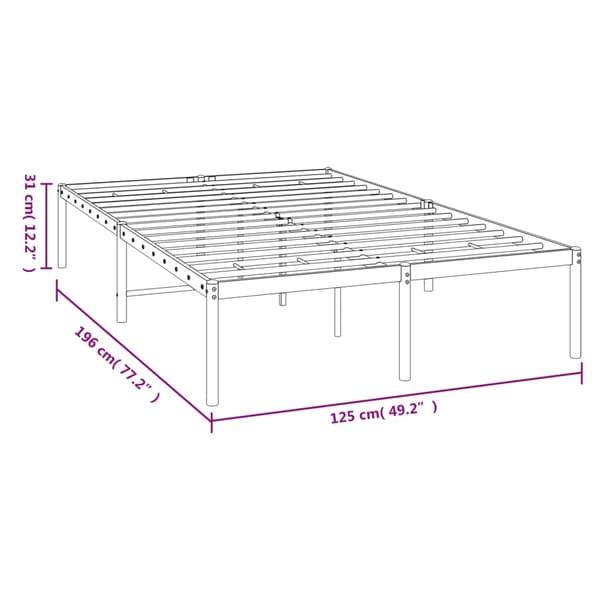vidaXL Sängram metall vit 120x190 cm Vit