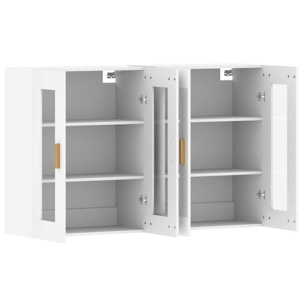 vidaXL Väggmonterade skåp 2 st vit konstruerat trä Vit