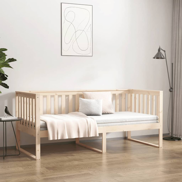 vidaXL Dagbädd 100x200 cm massiv furu Brun