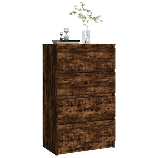 vidaXL Byrå rökfärgad ek 60x35x98,5 cm konstruerat trä Brun