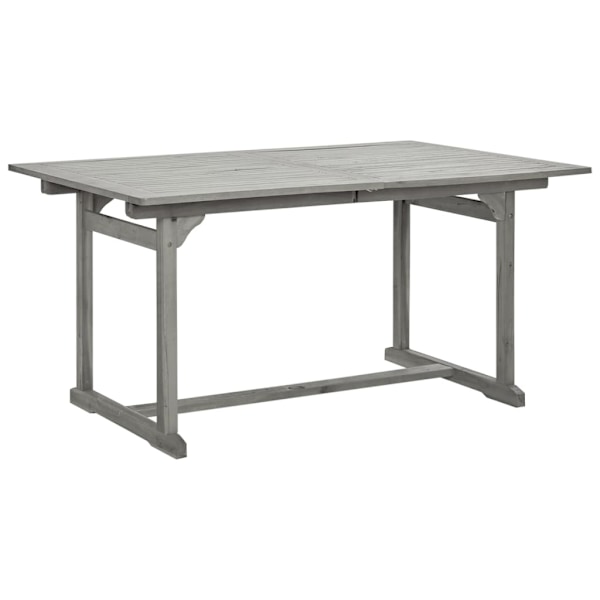 vidaXL Trädgårdsbord (150-200)x100x75 cm massivt akaciaträ grå