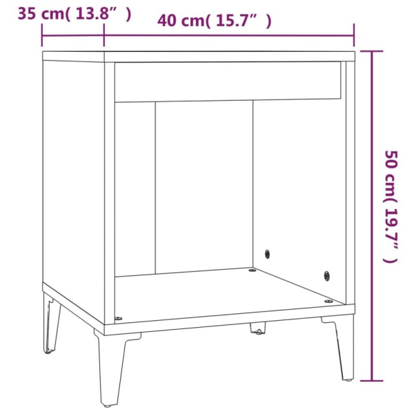 vidaXL Sängbord 2 st grå sonoma 40x35x50 cm Grå