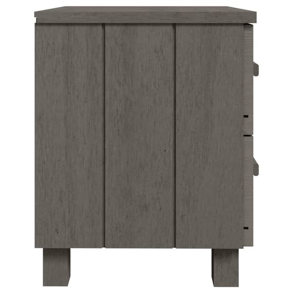 vidaXL Sängbord HAMAR 2 st ljusgrå 40x35x44,5cm massivt trä grå