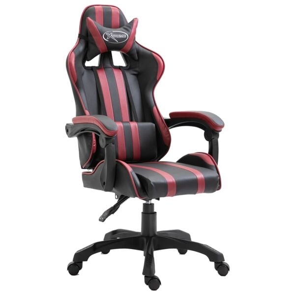 vidaXL Gamingstol vinröd konstläder Röd