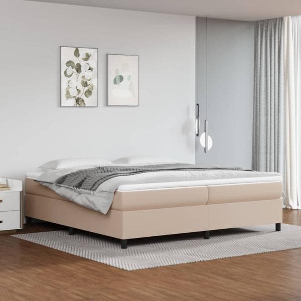 vidaXL Ramsäng cappuccino 200x200 cm konstläder Brun