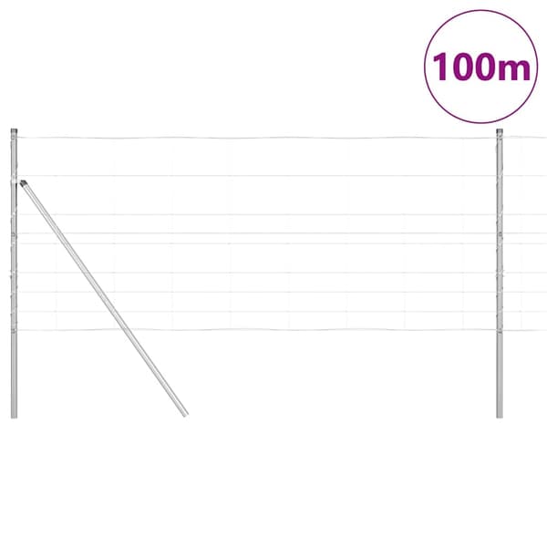 vidaXL Markfixerat Svetsat Stängsel 100 x 1 m (B x H) Silver