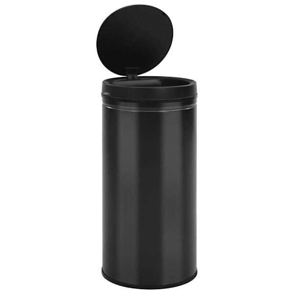vidaXL Soptunna med automatisk sensor 70 L kolstål svart Svart
