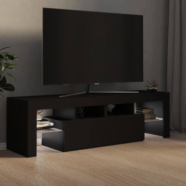vidaXL Tv-bänk med LED-belysning svart 140x36,5x40 cm Svart