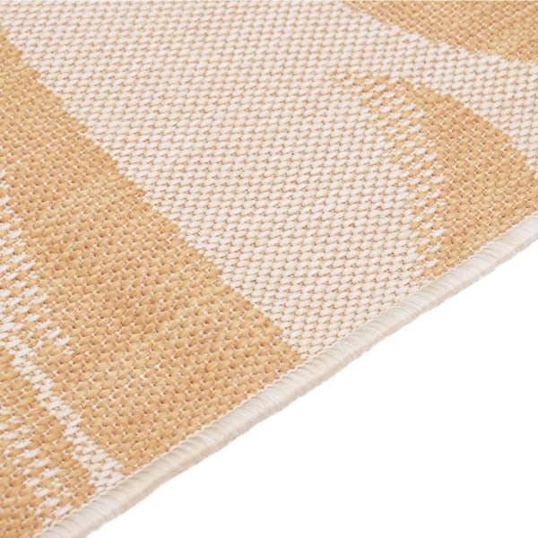 vidaXL Utomhusmatta plattvävd 80x150 cm bladmönstrad Gul