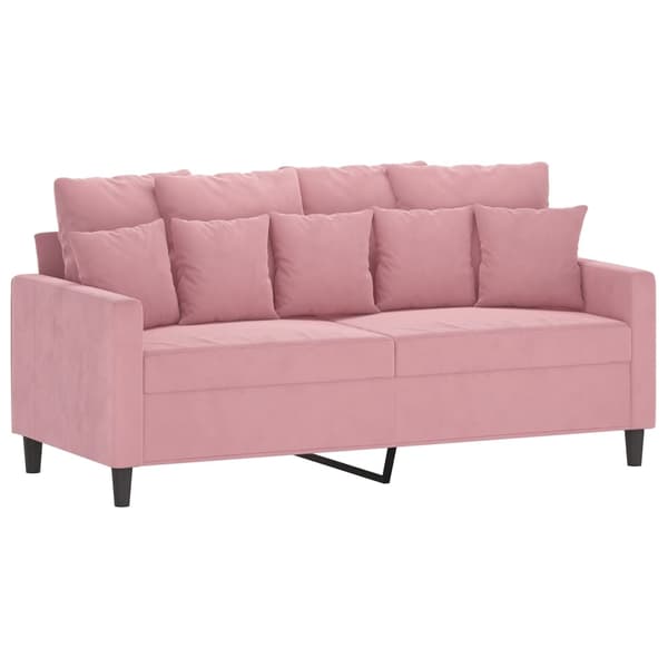 vidaXL Soffgrupp med dynor 3 delar rosa sammet Rosa
