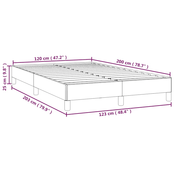vidaXL Sängram gräddvit 120x200 cm konstläder Kräm