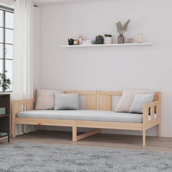 vidaXL Dagbädd massiv furu 90x190 cm Brun