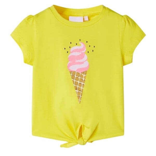 vidaXL T-shirt för barn gul 128 Gul
