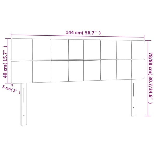 vidaXL Huvudgavlar 2 st mörkgrå 72x5x78/88 cm tyg Grå