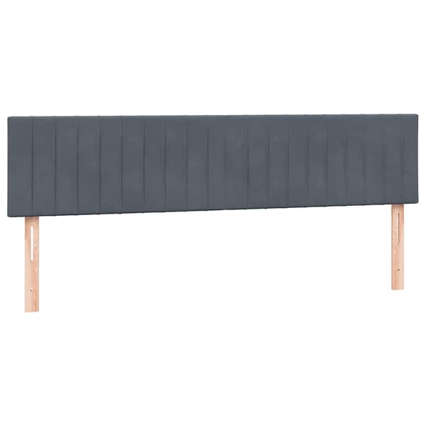 vidaXL Resårsäng med madrass mörkgrå 180x220 cm sammet Grå