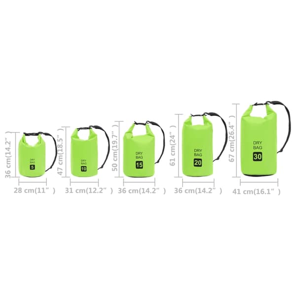 vidaXL Vattentät packpåse grön 30 L PVC
