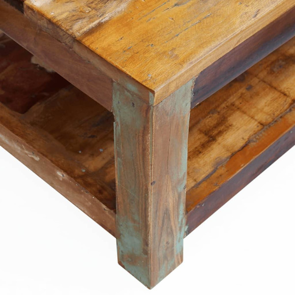 vidaXL Soffbord massivt återvunnet trä 90x45x35 cm Brun