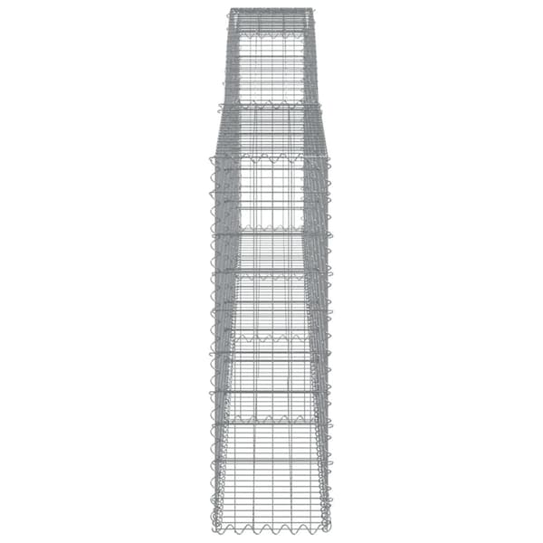 vidaXL Gabioner bågformade 6 st 400x30x100/120 cm galvaniserat järn Silver