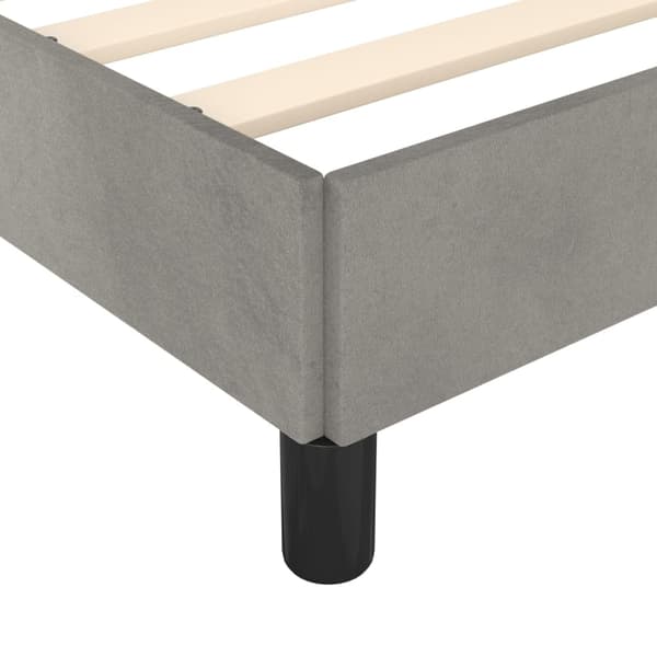 vidaXL Sängram utan madrass ljusgrå 80x200 cm sammet Grå