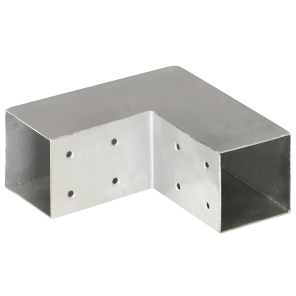 vidaXL Stolpbeslag 4 st L-form galvaniserad metall 71x71 mm Silver