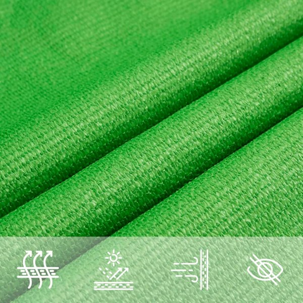 vidaXL Solsegel 160 g/m² ljusgrön 3x4 m HDPE Grön