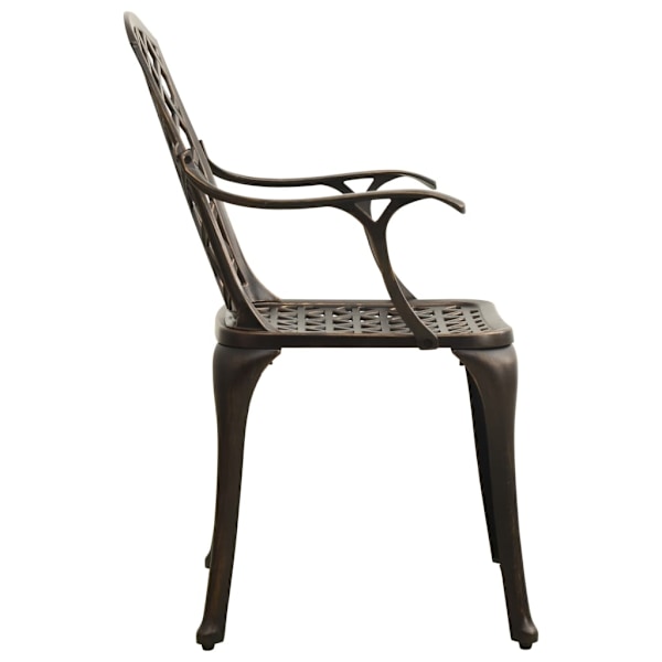 vidaXL Caféset 3 delar gjuten aluminium brons Brun