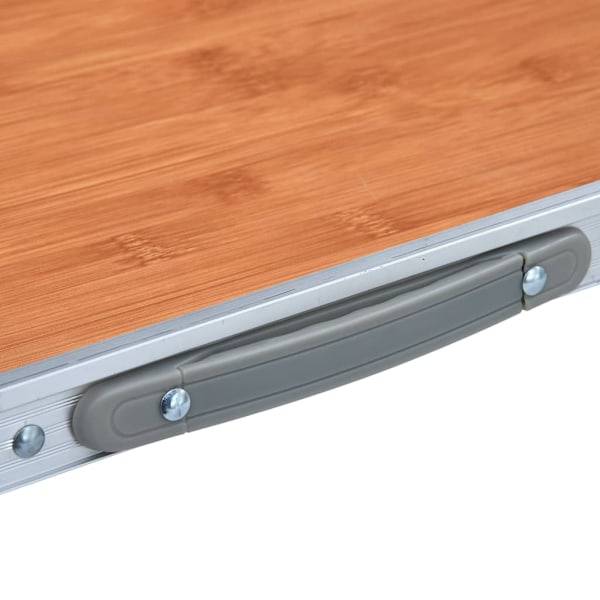 vidaXL Hopfällbart campingbord aluminium 60x45 cm Brun