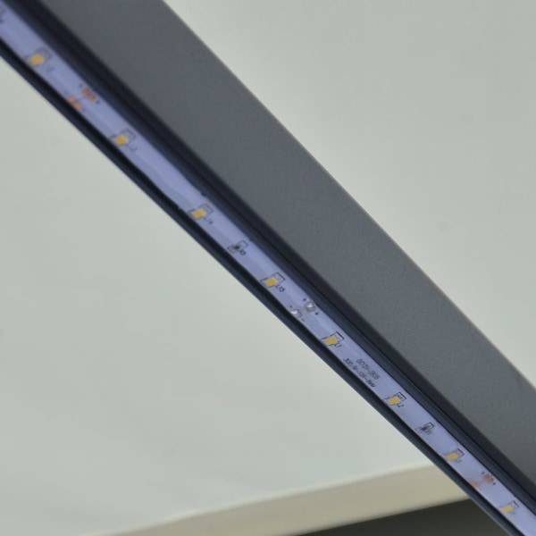 vidaXL Infällbar markis med vindsensor & LED 600x300 cm gräddvit Creme
