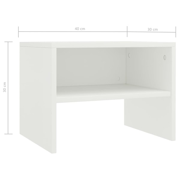 vidaXL Sängbord 2 st vit 40x30x30 cm konstruerat trä Vit