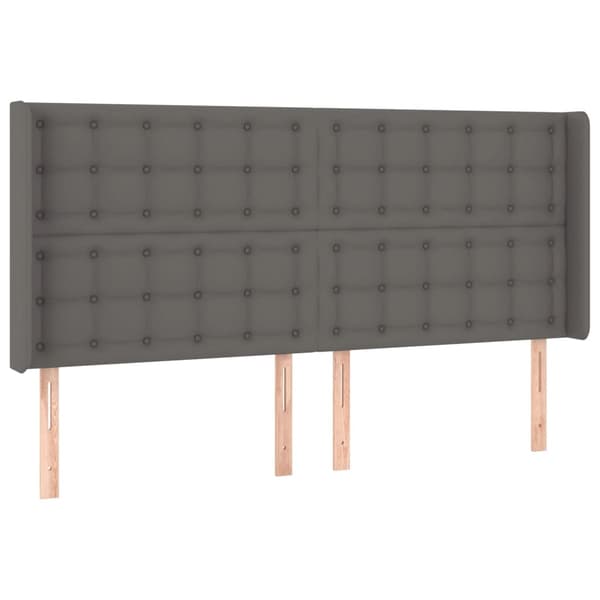 vidaXL Ramsäng med madrass & LED grå 180x200 cm konstläder Grå