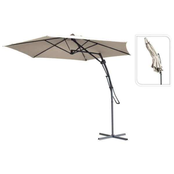 ProGarden Frihängande parasoll taupe 300 cm Taupe